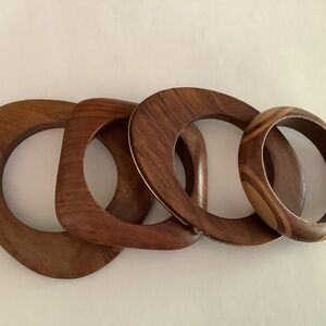 4 ASSORTED SHAPES WOODEN BANGLES